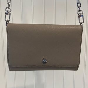Tory Burch Gray Silver Chain Crossbody